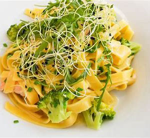 a plate of buttery pasta